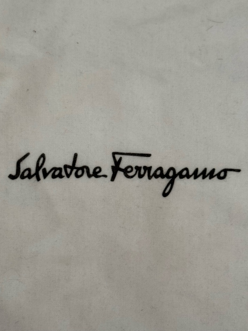 Salvatore Ferragamo White Dust Bag with Black Logo